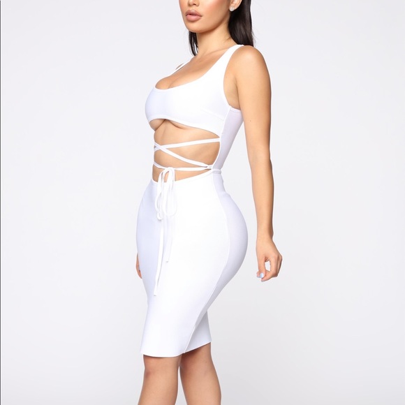 White Bodycon Dress - Picture 3 of 5